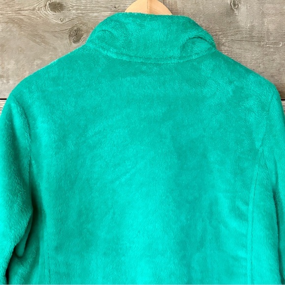 EUC Lands' End Soft Teddy Fleece L Petite Teal Green 1/4 Snap Pullover Pockets - Picture 7 of 10